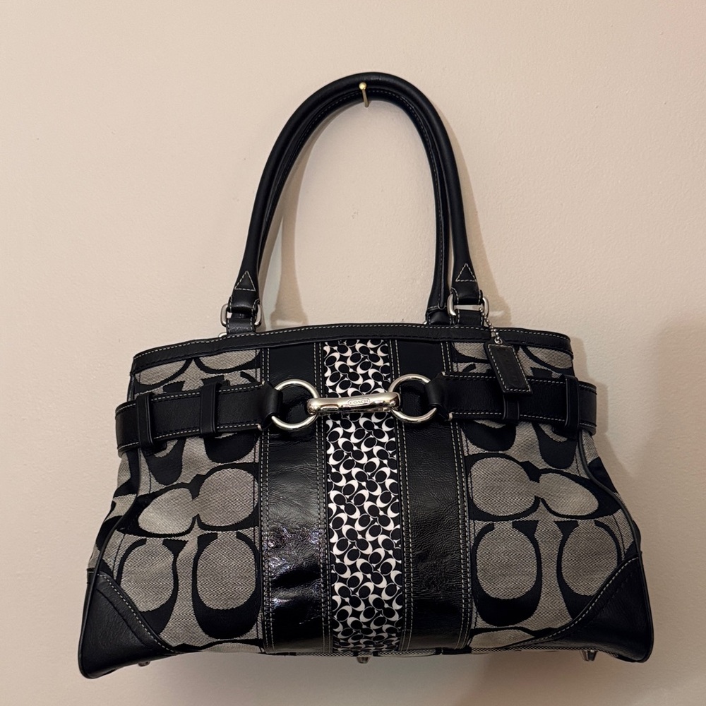 Coach Black and Gray Tote Bag